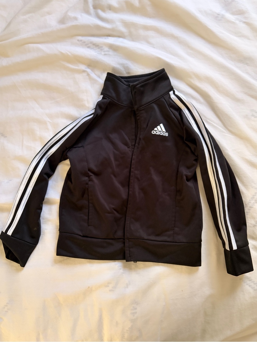 adidas Black Toddler size 24 months Track Jacket with White Stripes